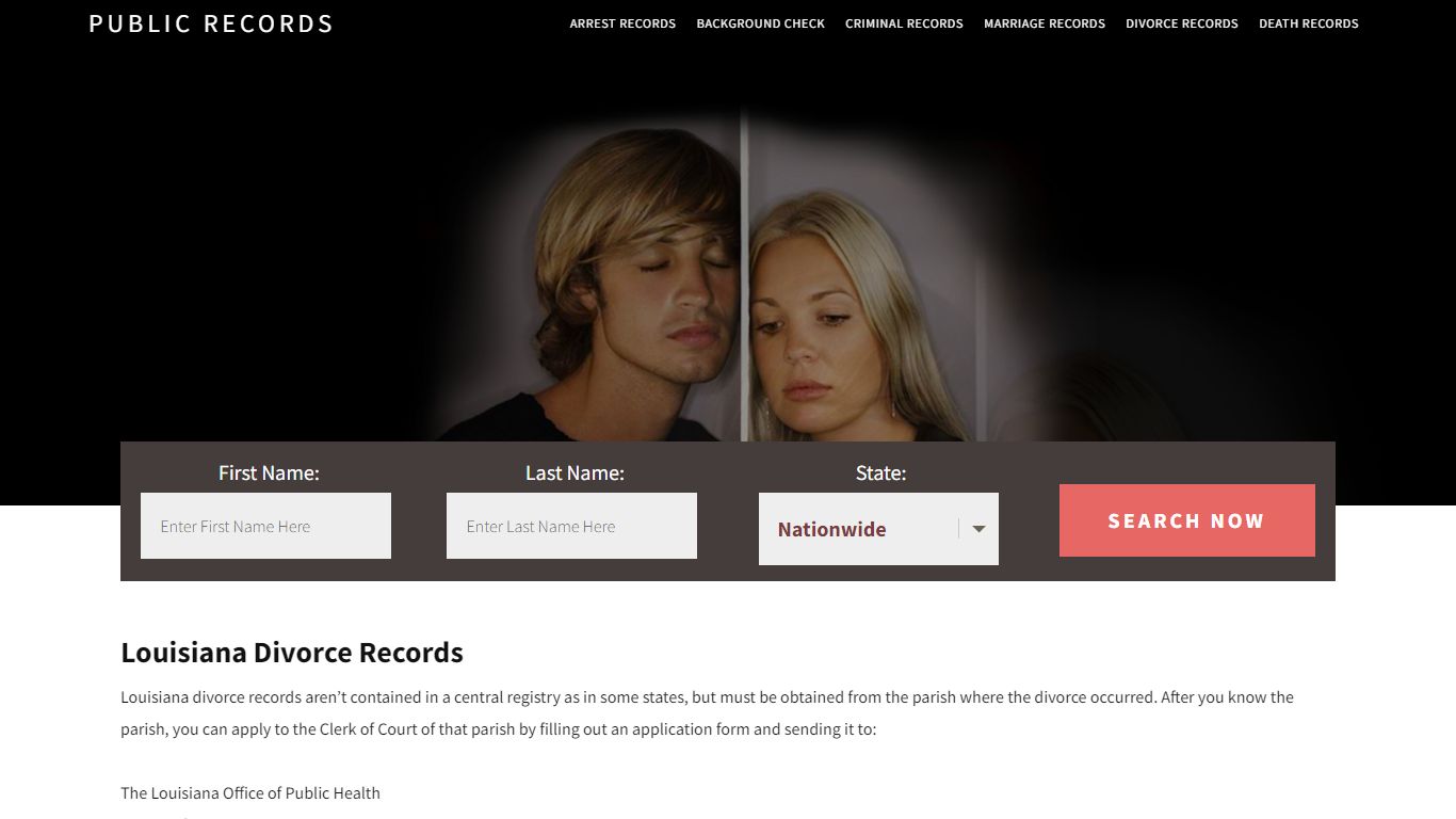 Louisiana Divorce Records | Enter Name and Search. 14Days Free